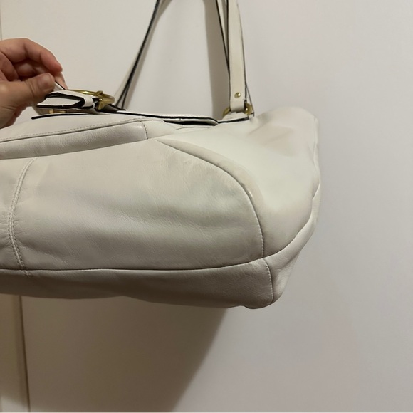 Coach Campbell Belle White Ivory Leather Shoulder Bag - Picture 4 of 14